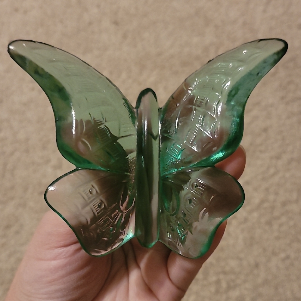 Fenton | Green Glass Butterfly Figurine